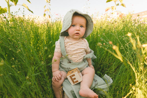 Printed Muslin Bucket Hat Sage Monkey - G30AH_071