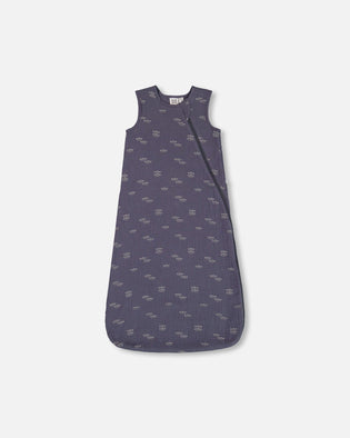 Printed Muslin Sleep Sack Navy Blue Paper Boats - G30ASB_065