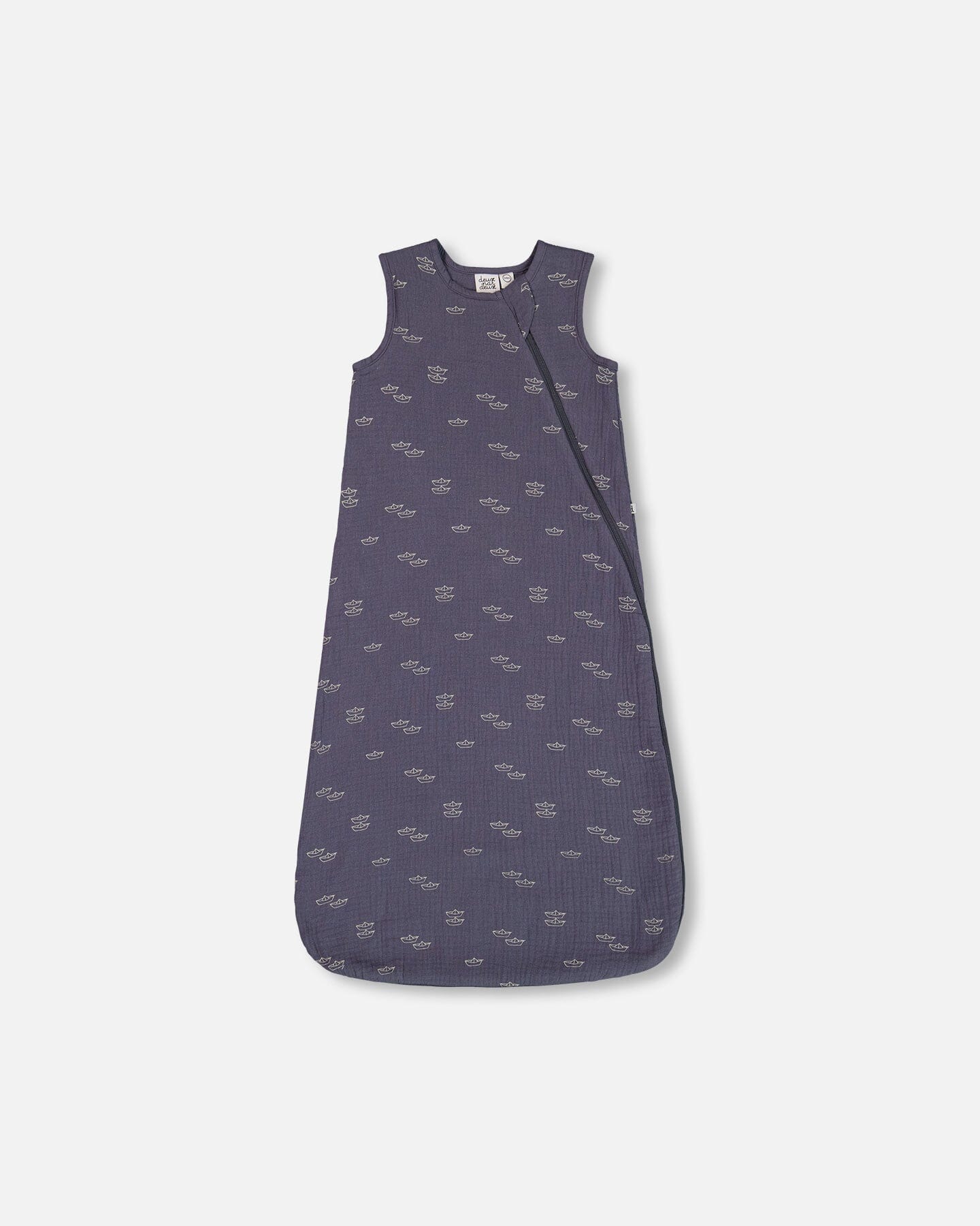 Printed Muslin Sleep Sack Navy Blue Paper Boats - G30ASB_065