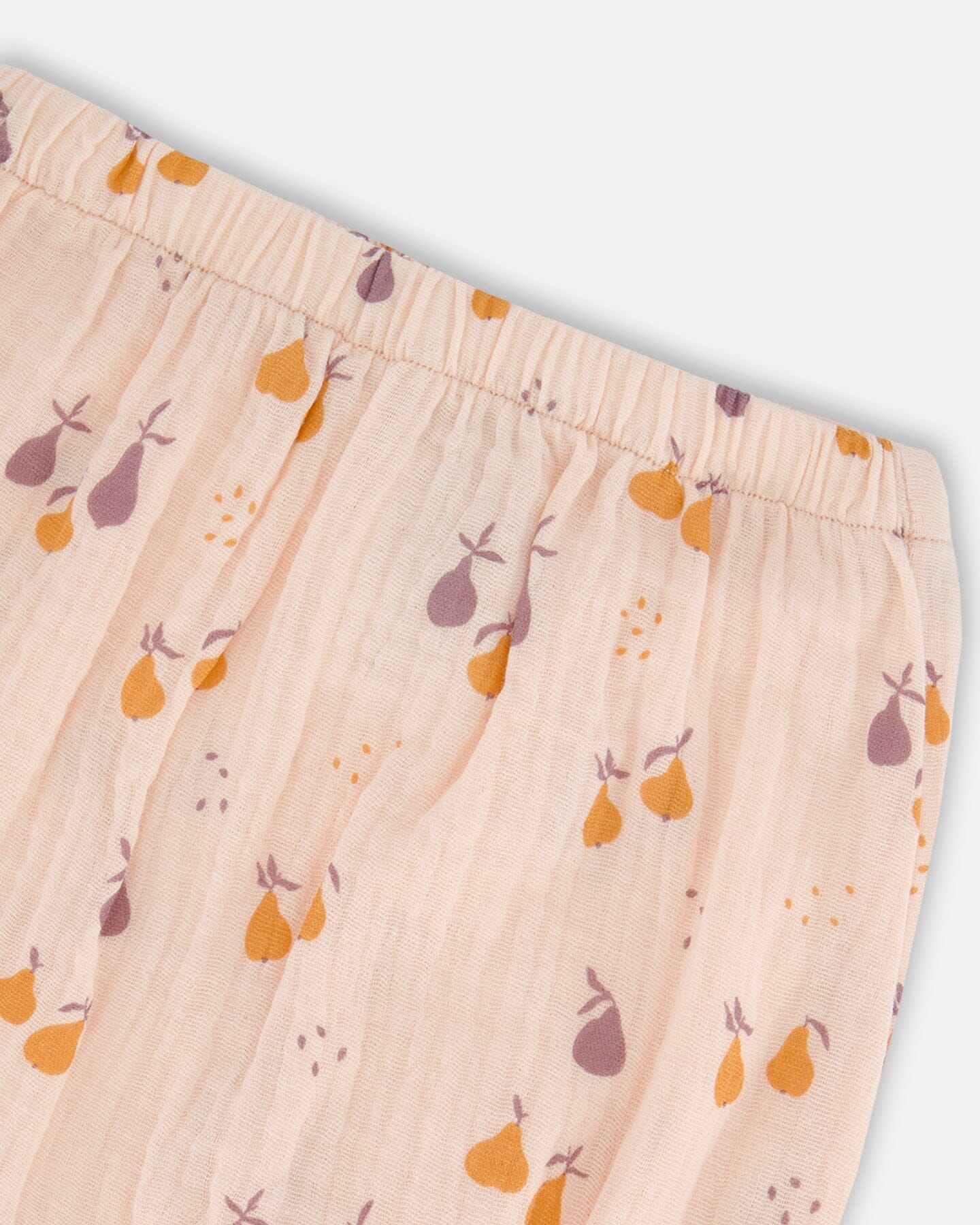 Printed Muslin Top And Bloomer Set Peach With Pears - G30B13_070