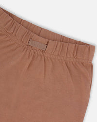 Printed Organic Cotton Top And Short Set Brown, Yellow, And Bananas - G30C12_144