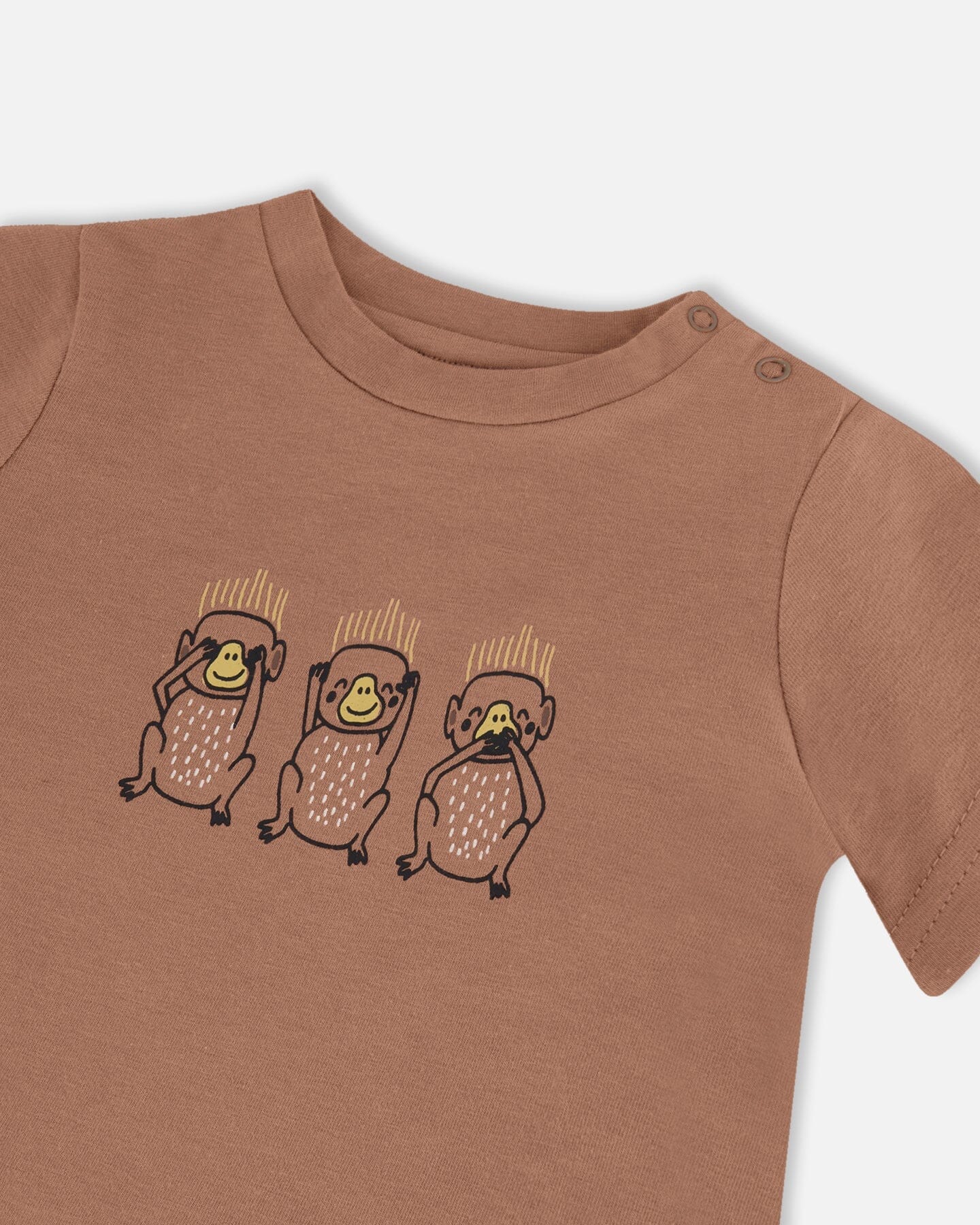 Printed Organic Cotton Top And Pant Set Yellow Bananas And Brown - G30C13_072