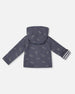 Reversible Organic Cotton Hooded Jacket Navy Striped Blue - G30D30_000