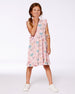 Printed Organic Cotton Dress With Cut Outs Palm Trees, Pink Flamingo, And Turquoise - G30H86_039