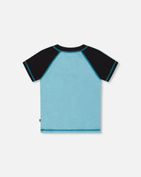 Short Sleeve Rashguard Light Blue And Black - G30NB10_999