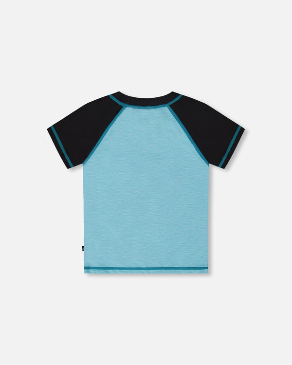 Short Sleeve Rashguard Light Blue And Black - G30NB10_999
