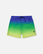 Swim Trunks Blue, Green, And Lime Gradient