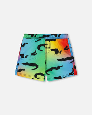 Printed Boardshorts Multicolored Crocodile - G30NB31_061