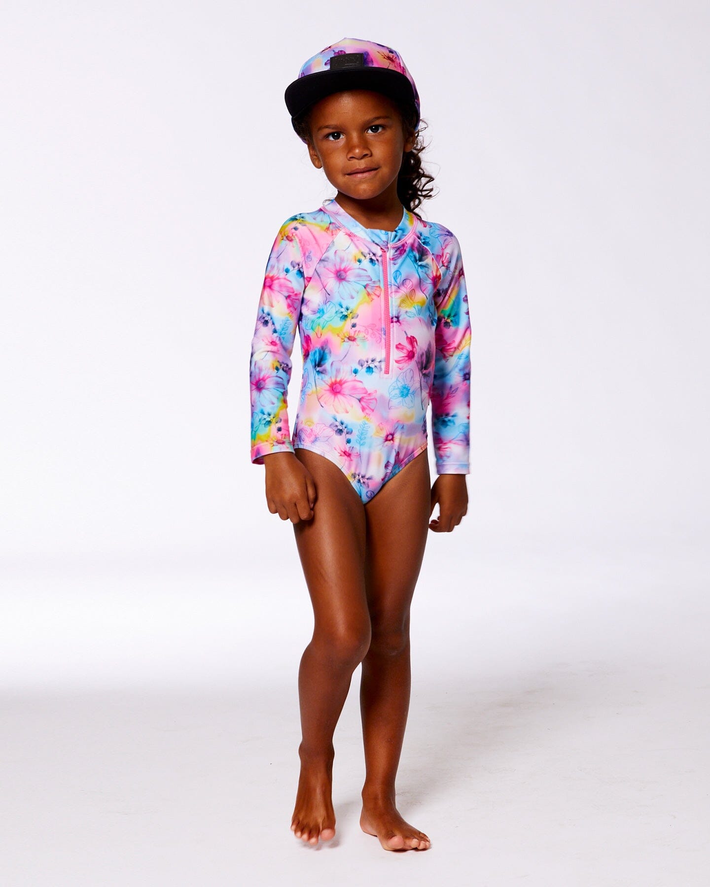 Printed Long Sleeve Rashguard Butterflies On Multicolored Background - G30NG21_058