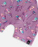 Printed Long Sleeve One-Piece Rashguard Old Mauve And Multicolored Butterflies - G30NG60_054