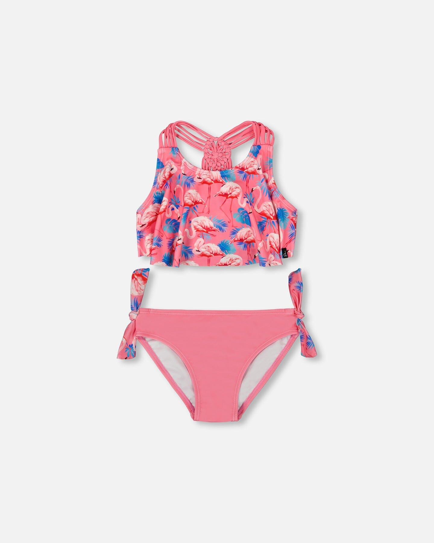Printed Two-Piece Swimsuit Candy Pink And Pink Flamingo - G30NG72_056