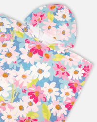 Poncho De Plage Motif Floral Blanc Swimwear Deux par Deux 