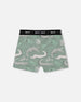 Printed Organic Cotton Boxer Shorts Light Sage And Gray Crocodile - G30PB60_043