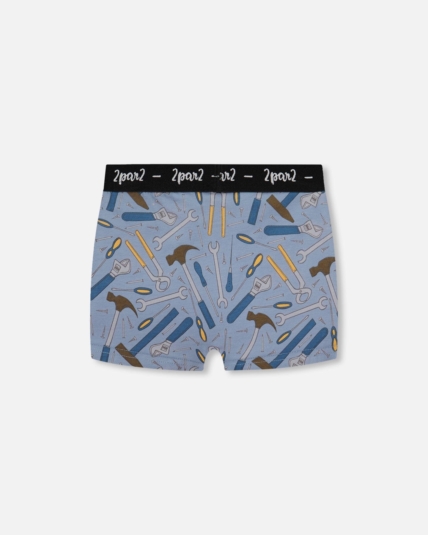 Printed Organic Cotton Boxer Shorts Tools On Bluish Gray Background - G30PB60_047