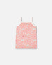 Printed Organic Cotton Tank Top Pink And Blue Butterflies On Old Pink Underwear Deux par Deux 