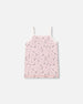 Printed Organic Cotton Tank Top Small Pink Flowers On Pale Pink Background Underwear Deux par Deux 