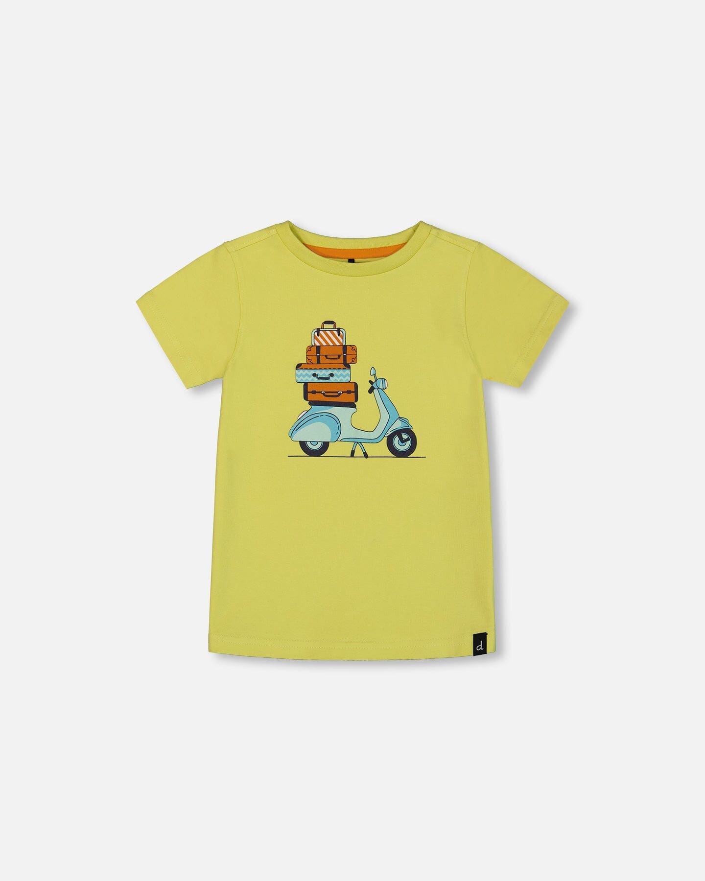Organic Cotton Tee Lime Green And Blue Vespa - G30S70_225