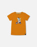Organic Cotton Tee Vibrant Orange And Blue Vespa - G30S70_240