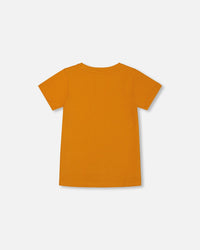 Organic Cotton Tee Vibrant Orange And Blue Vespa - G30S70_240