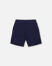 French Terry Zip Pocket Shorts Navy Blue - G30U26_481