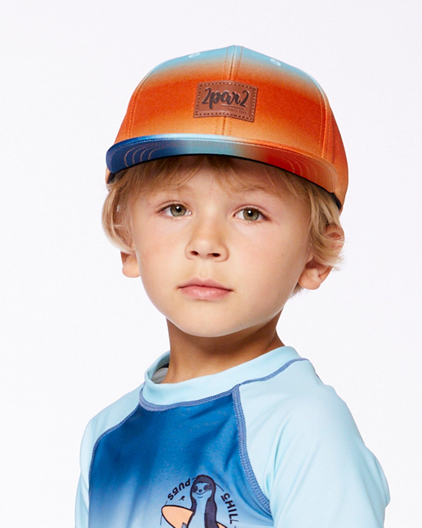 Printed Cap Navy Blue, Turquoise, And Orange - G30VBC_000