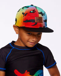 Printed Cap Black And Multicolored Crocodiles - G30VBC_061