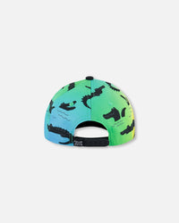 Printed Cap Black And Multicolored Crocodiles - G30VBC_061