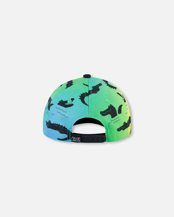 Printed Cap Black And Multicolored Crocodiles - G30VBC_061