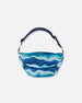 Printed Fanny Pack Blue Wave And Black - G30VF_042