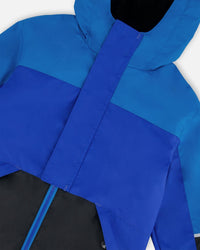 Two-Piece Mid-Season Outerwear Set Royal Blue And Black - G30W52_469