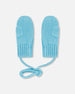 Baby Knit Mittens With String Light Blue - G30WT25_447