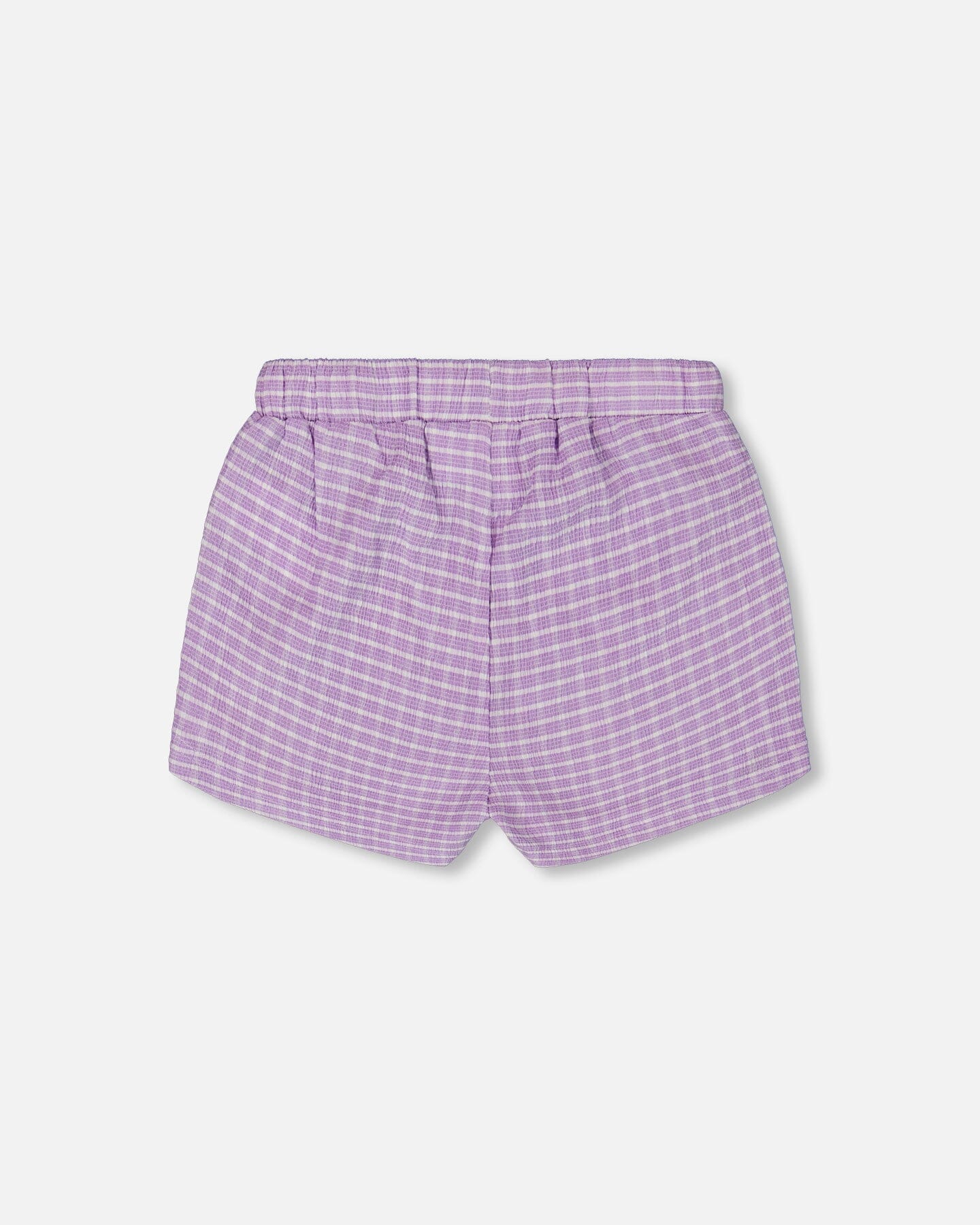 Crinkle Short White Checkered Lilac Pants & Shorts Deux par Deux 