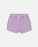 Crinkle Short White Checkered Lilac Pants & Shorts Deux par Deux 
