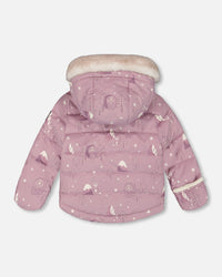 Two-Piece Baby Snug Snowsuit Purple Bear Print - H10A501_003