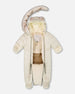One-Piece Baby Layette Snowsuit Designed For Car Seat White Asparagus - H10A602_165