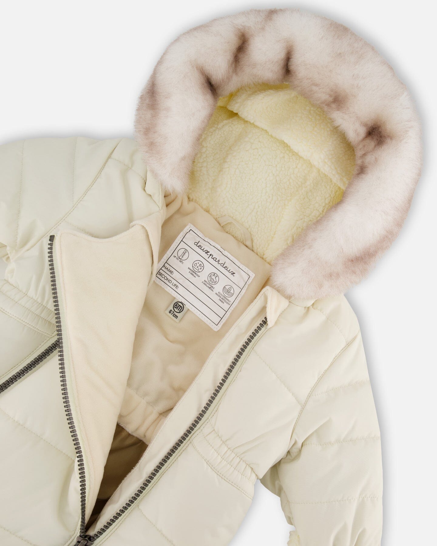 One-Piece Baby Layette Snowsuit Designed For Car Seat White Asparagus - H10A602_165