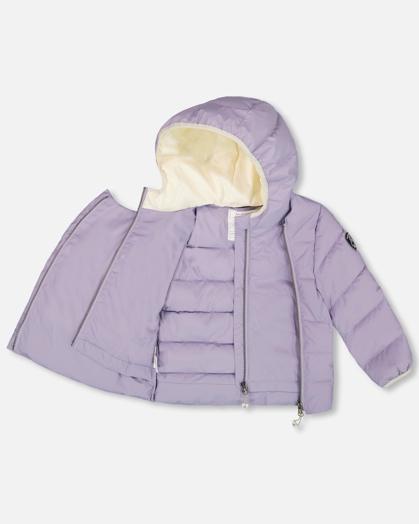 Compressible Winter Puffy Coat Designed For Car Seat Purple Gray - H10B500_591