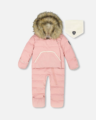 One-Piece Baby Snug Snowsuit Designed For Car Seat Pink - H10B701_637