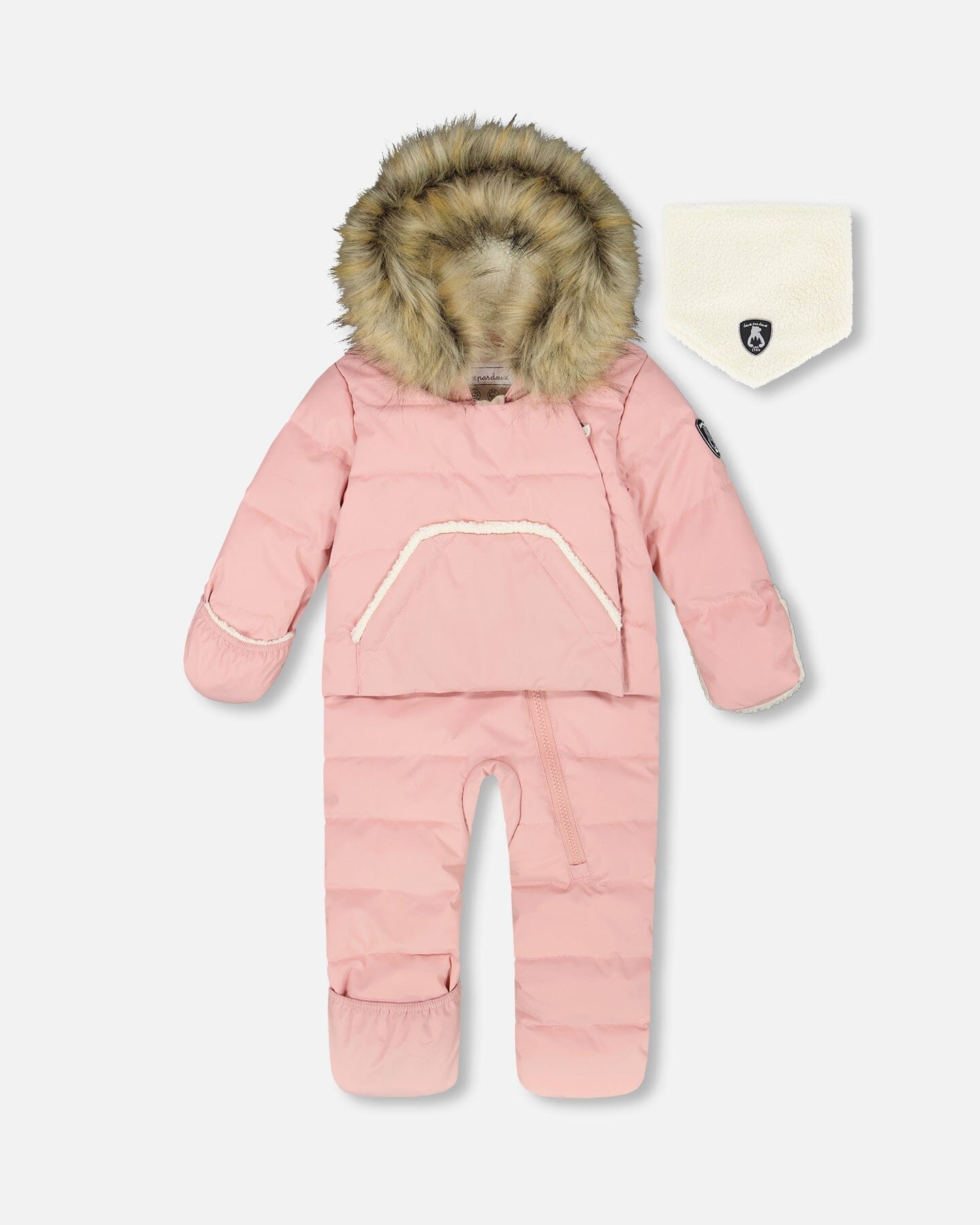 One-Piece Baby Snug Snowsuit Designed For Car Seat Pink - H10B701_637