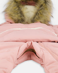 One-Piece Baby Snug Snowsuit Designed For Car Seat Pink - H10B701_637