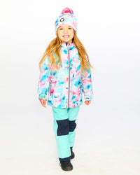 Two-Piece Chill Outerwear Set With Light Insulation Turquoise Blue Snowsuits Deux par Deux 