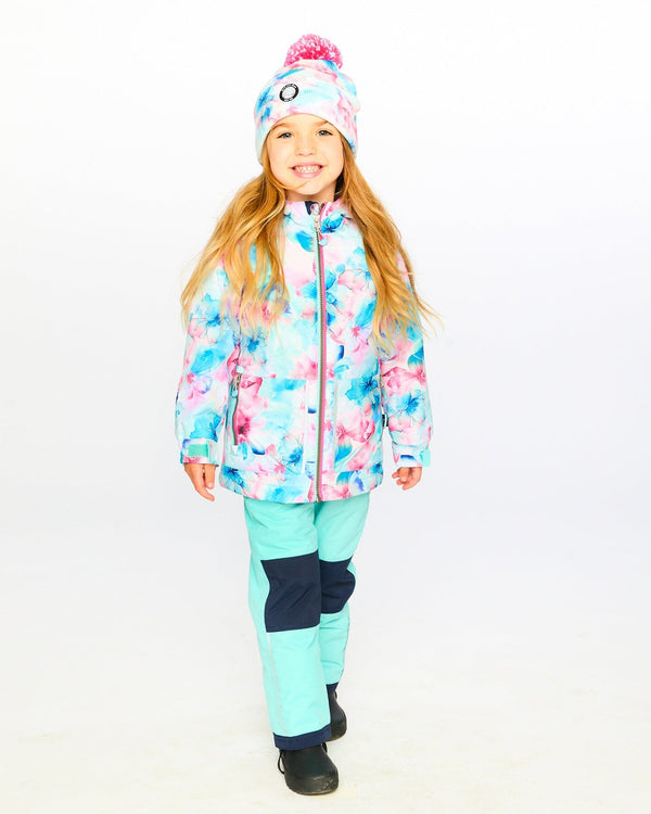 Two-Piece Chill Outerwear Set With Light Insulation Turquoise Blue Snowsuits Deux par Deux 