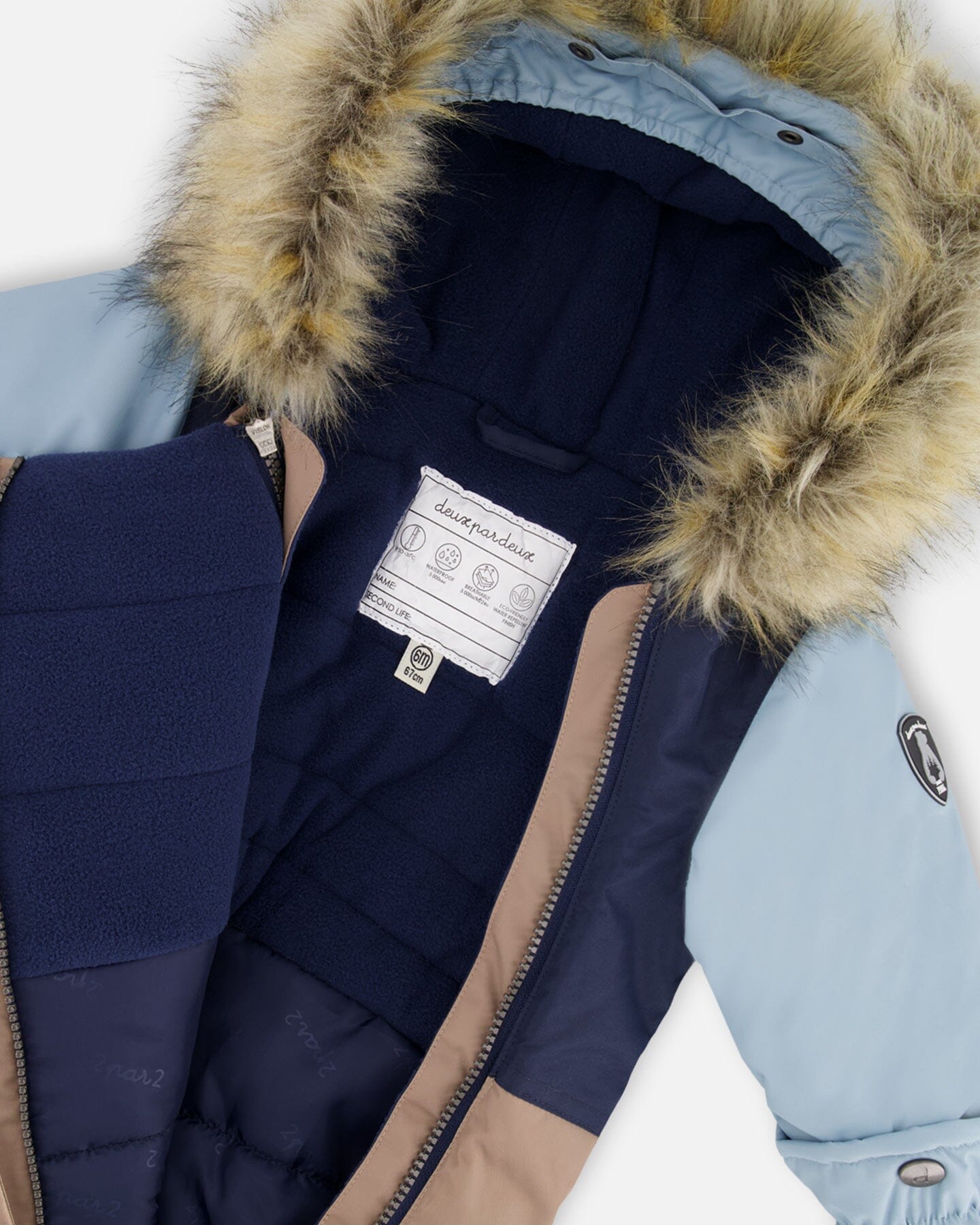 One-Piece Baby Play Snowsuit Designed For Car Seat Taupe - H10PBB75_907