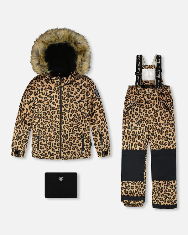 Two-Piece Play Snowsuit Beige Leopard - H10PG21_042