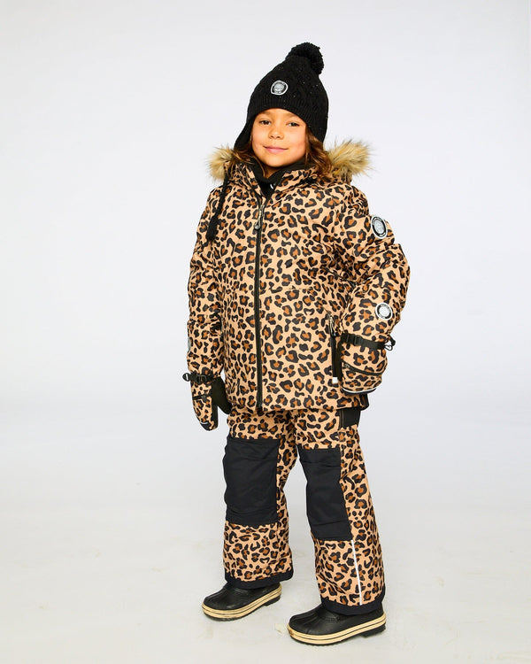 Two-Piece Play Snowsuit Beige Leopard Snowsuits Deux par Deux 