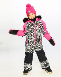 One-Piece Play Snowsuit Zebra Print Snowsuits Deux par Deux 