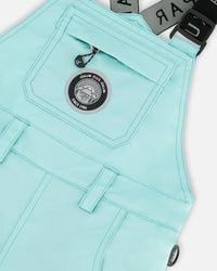 Solid Play Overall Snow Bib Turquoise Blue - H10T220_407
