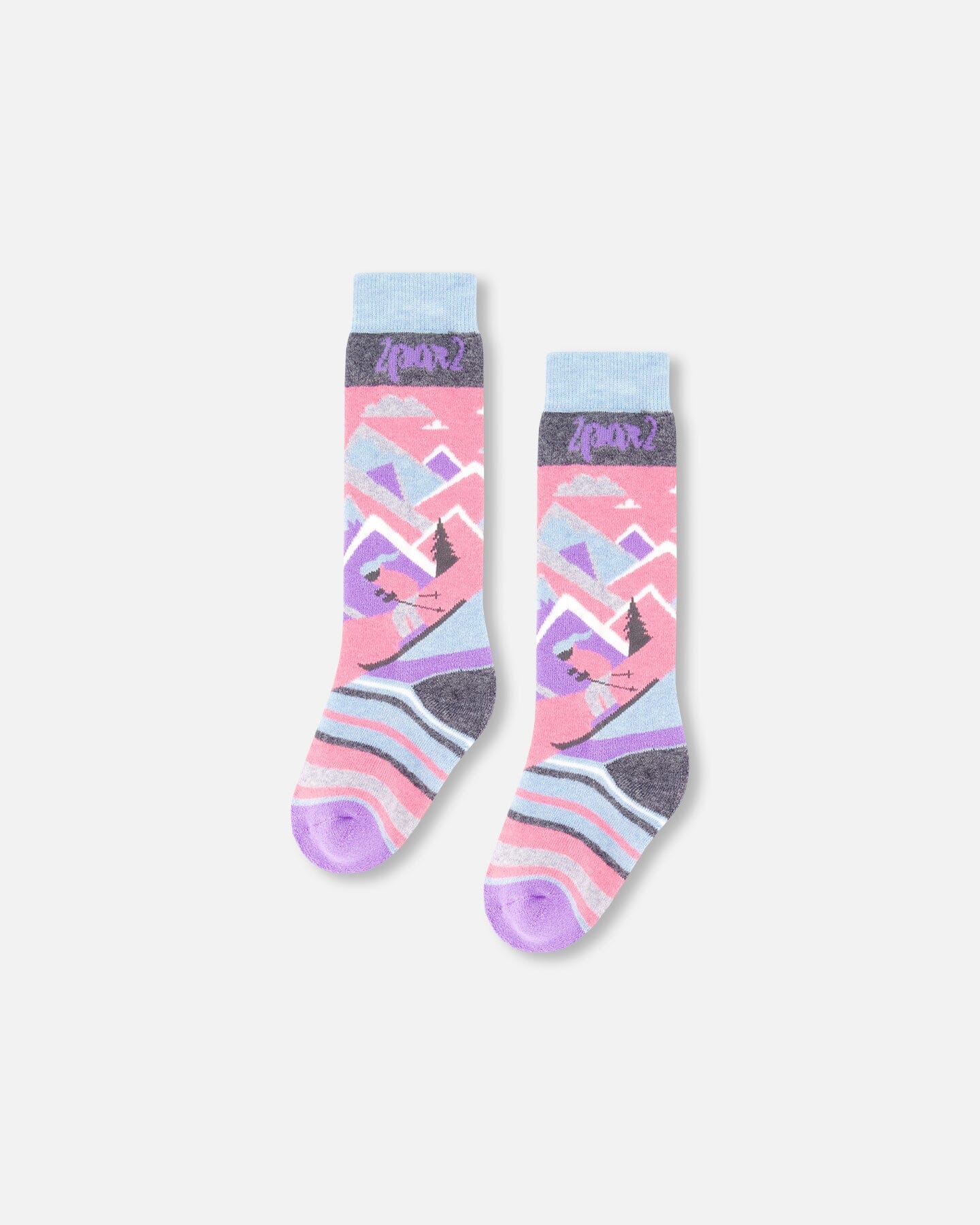 Winter Ski Socks With Merino Wool Pink - H10XS_624
