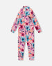 Two-Piece Thermal Underwear Set Pink Watercolor Flower Print - H10Y600_012