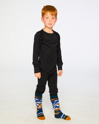 Merino Wool Base Layer Set Black Base & Mid-Layers Deux par Deux 